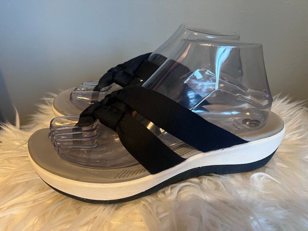 Cloudsteppers by Clark’s Navy Sz 8 Cushion Womens Sandal Arch Support Orthotic